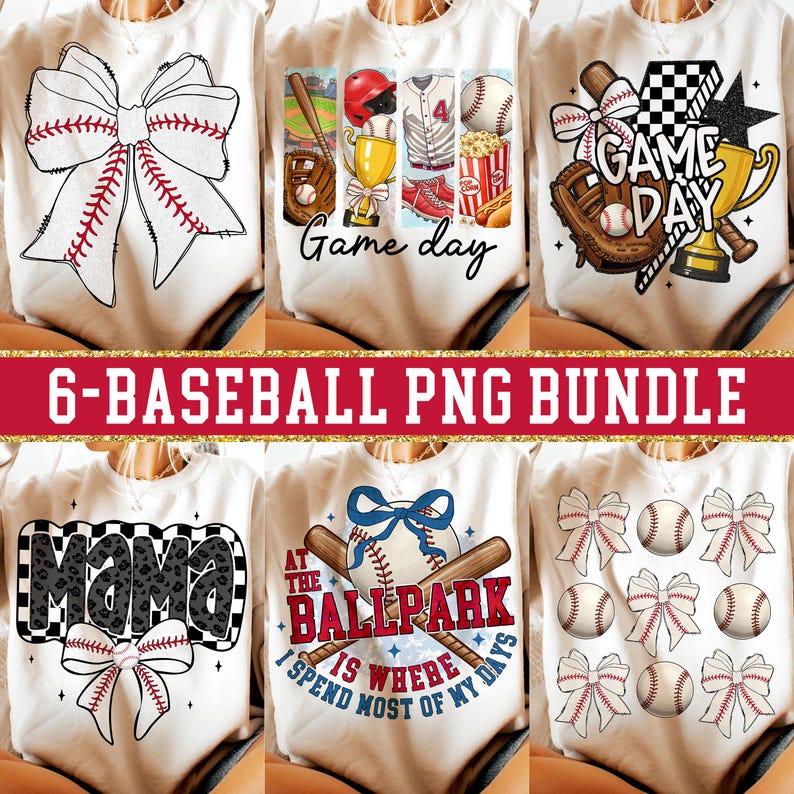 Retro Baseball Bundle PNG, Baseball Mama Png, Baseball Png, Baseball Coquette Png, Game Day Baseball Bow Png, Checkered Baseball Png