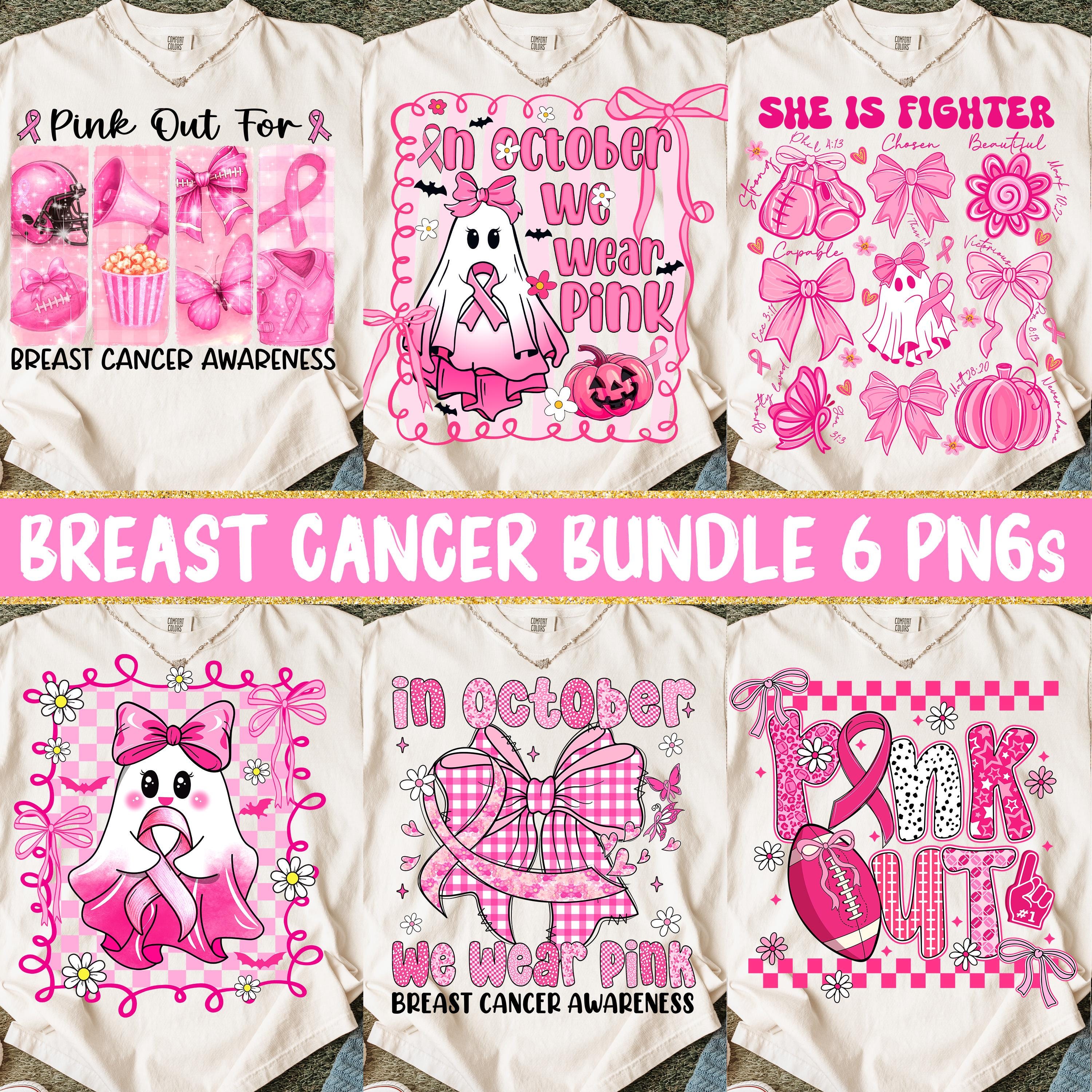 Breast Cancer Bundle Png, In October We Wear Pink Png, Preppy Breast Cancer Png, Pink Ghost png, Football breast cancer png, Pink Ribbon Png