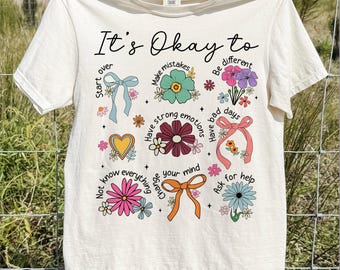 Es ist in Ordnung für Boho Blumen png, Mentale Gesundheit png, Kokett Schleife, Blumen png, motivierend png, inspirierend png, Freundlichkeit png, Affirmationen
