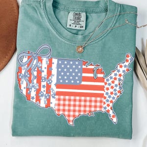 Preppy America USA Map PNG, Preppy 4 de julho Png, America Png, Floral USA Coquette Png, Dia da Independência, America Coquette Bow Png