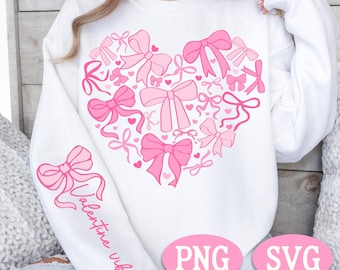 Pink Coquette Valentine Heart SVG PNG, Valentine png, Coquette Valentine Heart png, Valentine SVG, Valentines day png, Valentine Heart Svg