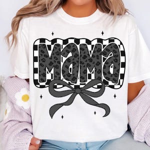Retro Mama Checkered Bow Png, Mama Bow Png, Coquette Mama Leopard png, Mama Png, Black And White Mama, Mother’s Day Png