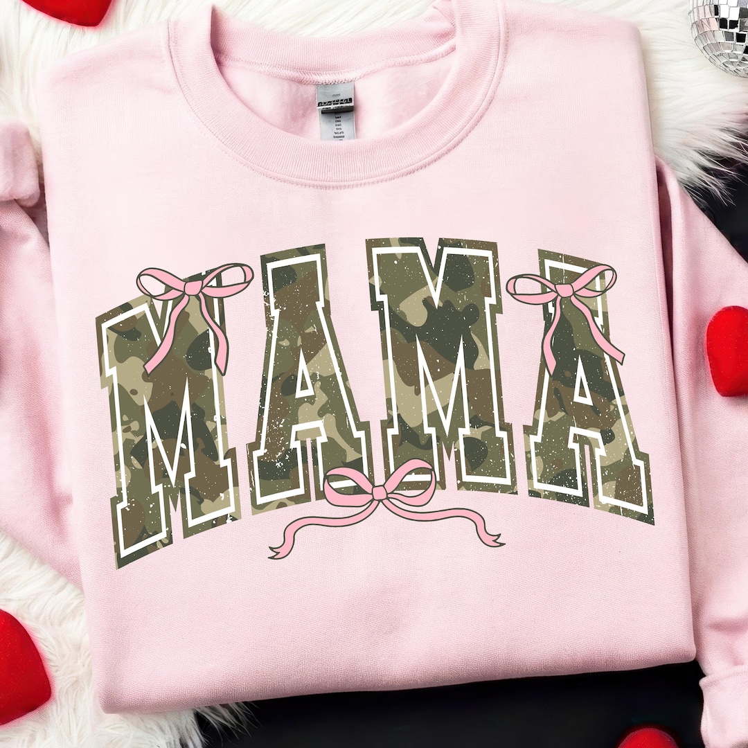 Mama Camo Coquette Bow PNG, Camouflage Mama Png, Varsity Camo Mama Png ...