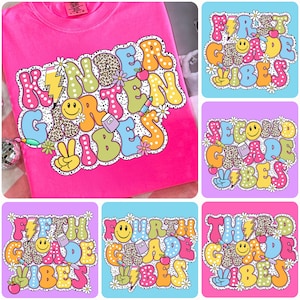Groovy Back to School Bundle PNG, Coquette Teacher First Day of School Shirt Design, Preppy Back To School Png, Pre-k 1st/2nd/3rd Grade