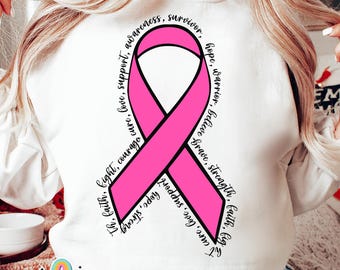 Breast Cancer PNG, Breast Cancer Awareness Png, Retro Breast Cancer Png, In October We Wear Pink PNG, Pink Ribbon Png, Cancer Survivor Png