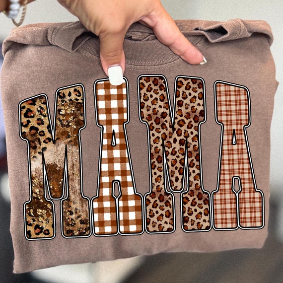 Preppy Mama leopard PNG,  Fall Mama Png, Fall Coquette PNG, Faux Glitter Png, Trendy Fall Png, Girly Fall Png, Autumn, Thanksgiving Png