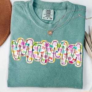 Preppy Mama Floral Glitter Png, Mama Png, Preppy Mama Png, Retro Boho Floral Mama Png, Mothers day Png, Coquette Bow Png