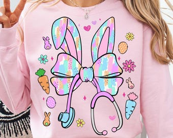 Easter Bunny Nurse Coquette PNG, Nurse Easter Png, Happy Easter Png, Nurse Coquette PNG, Bunny Ears png, Nurse Life png, Easter Png