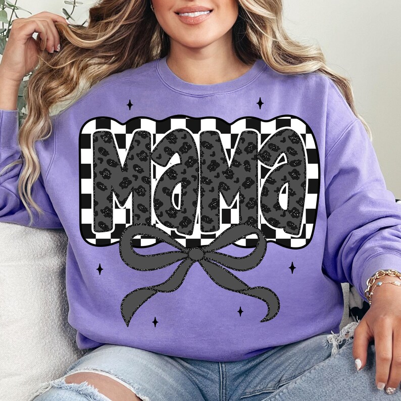 Retro Mama Checkered Bow Png, Mama Bow Png, Coquette Mama Leopard png, Mama Png, Black And White Mama, Mother’s Day Png