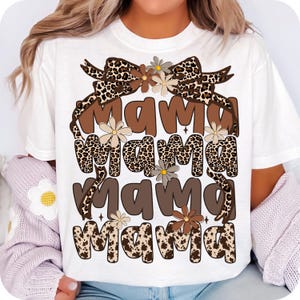 Retro Mama Coquette Flower PNG, Boho Mama png, Mother's Day Png, Mama png, Leopard Mama png, Mama Bow Png Sublimation Design, Mama Gifts