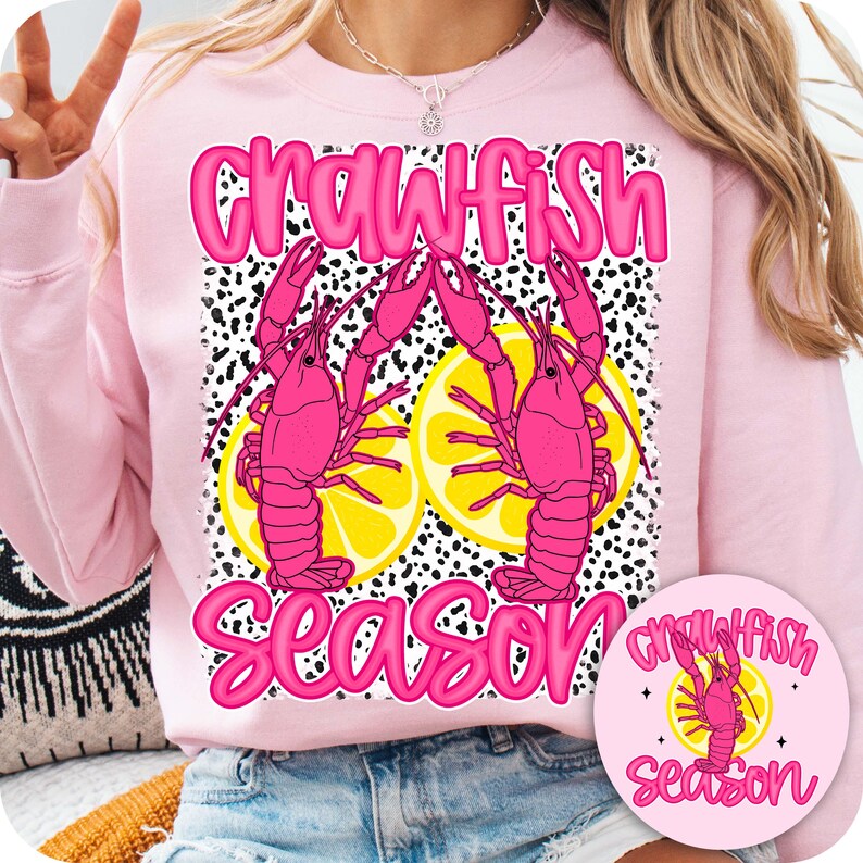 Pink Crawfish Season Preppy png, Crawfish Png, Crawfish Preppy png, Preppy png, Crawfish Sublimation design, Crawfish png files