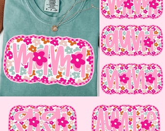 Floral Mama PNG, Preppy Mama Png, Mama Flower Png, Retro Mama Png, Mothers day png, Mama png, Mom png, Pink Mama bundle png, Pink Mama Png