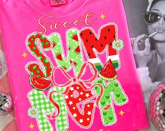 Sweet Summer Time PNG, Preppy Summer Png, Retro Watermelon Shirt Png, Coquette Summer Shirt Png, Cottagecore Lace Png, Trendy Watermelon Png