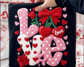 Faux Yarn Crochet Love Png, Vday Cherry Png, Fuzzy Cherry PNG, Latch Hook Yarn Coquette Cherry PNG, Pink Valentine Png, Trendy Valentine Png