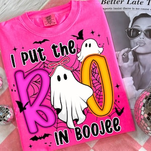 I Put The Boo In Boojee PNG, Preppy halloween png, Cute Ghost Halloween Sublimation Design Funny Ghost Spooky Season, Halloween shirt Png