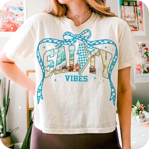 Checkered Salty Summer Png, Salty Coquette Summer Bow Shirt, Summer Beach Vibes Png Shirt, Coquette Summer Design, Summer Shirt Design