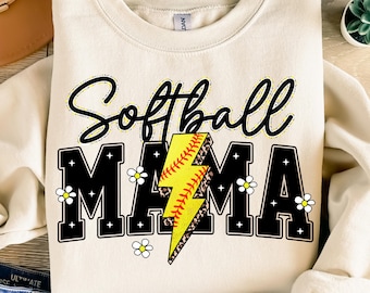 Softball Mama Varsity PNG, Softball Mama Png, Softball Png, Softball Lightning Png, Sublimation Softball Png, Softball Mom, Instant Download