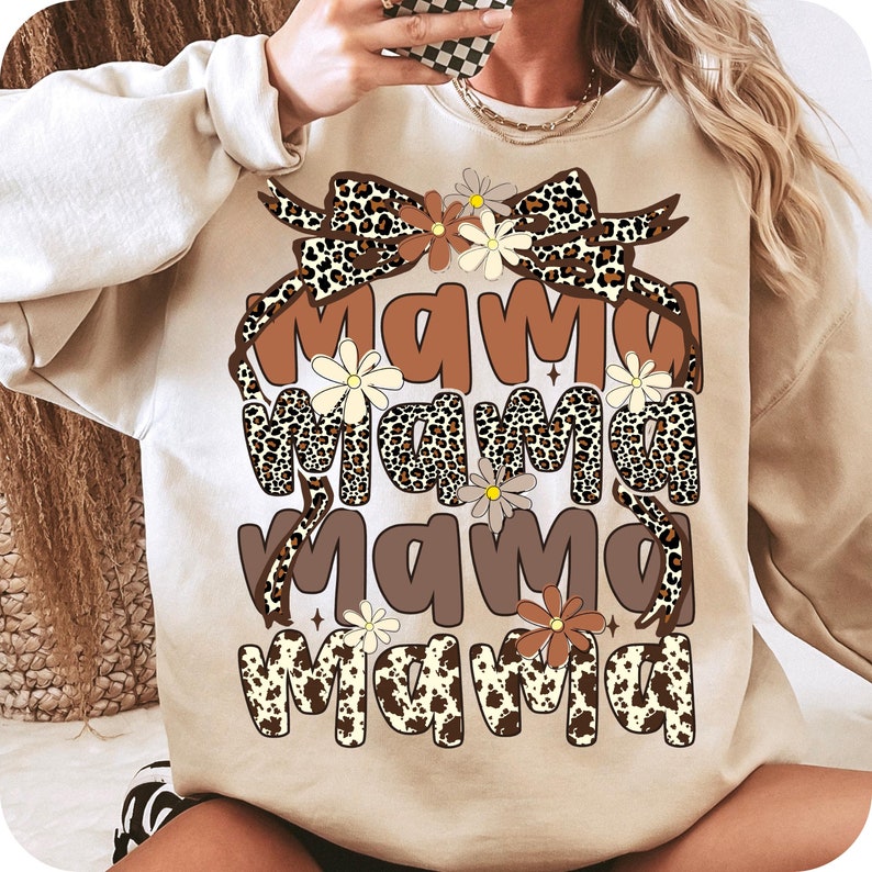 Retro Mama Coquette Flower PNG, Boho Mama png, Mother's Day Png, Mama png, Leopard Mama png, Mama Bow Png Sublimation Design, Mama Gifts
