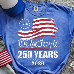 PNG del 250 aniversario de We The People, bandera estadounidense retro patriótica, gráfico del 4 de julio de 1776-2026, camiseta de celebración del 250 aniversario de Estados Unidos PNG, EE. UU.
