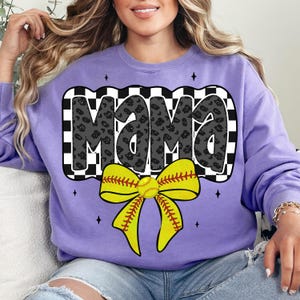 Retro Softball Mama PNG, Softball Mama Png, Softball Coquette Png, Game Day Softball Bow Png, Checker Softball Png, Softball Mom Png