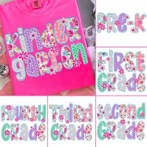 Preppy Back to School Bundle PNG, Kokette Lehrer Erster Schultag Shirt Design, Girly karierte Sublimation, Pre-k 1st / 2nd / 3rd Grade