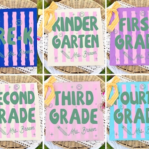 Teacher Grade Level PNG Bundle, Back to School Sublimation Design, Preschool to 5th Grade Clipart, Teacher Team Shirt PNG, Teacher Gift image 1