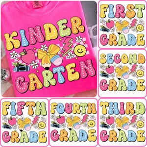 Preppy Back to School Bundle PNG, Coquette Teacher First Day of School Shirt Design, Pencil Bow Teacher Shirt Png, Pre-k 1st/2nd/3rd Grade