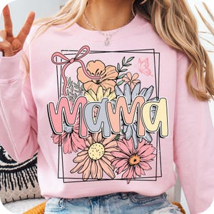 Floral Mama Coquette Bow PNG, Mama Flower png, Mama png, Mama Shirt Design, Retro Mama png, Mothers Day png, Mama Sublimation Designs