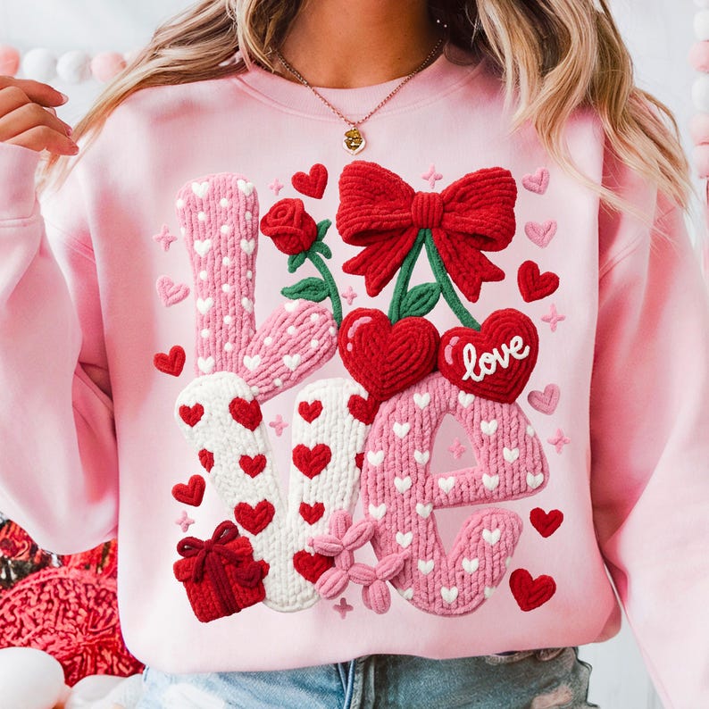 Faux fil au crochet amour Png, Vday cerise Png, flou cerise PNG, loquet crochet fil Coquette cerise PNG, rose Saint-Valentin Png, tendance Saint-Valentin image 2