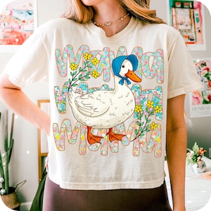 Floral Mama Goose Png, Mama Goose Png, Girly Png, Goose Png, Mother's Day Png, Floral Mama Png, Duck Png, Goose Lover Sublimation