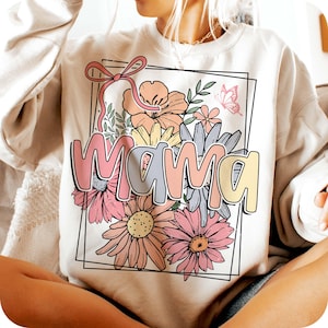 Floral Mama Coquette Bow PNG, Mama Flower png, Mama png, Mama Shirt Design, Retro Mama png, Mothers Day png, Mama Sublimation Designs