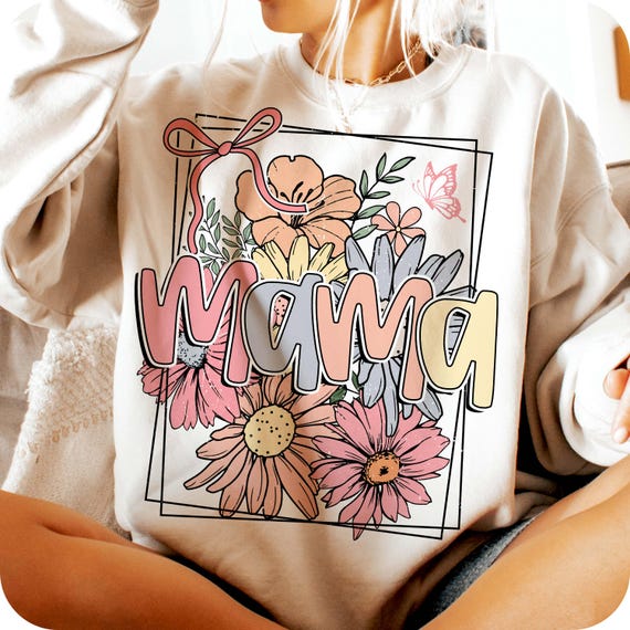 Floral Mama Coquette Bow PNG, Mama Flower png, Mama png, Mama Shirt Design, Retro Mama png, Mothers Day png, Mama Sublimation Designs