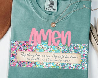 Floral Amen png, Amen png, Retro Easter png, Easter Christian png, floral spring png, bible verses png, vintage flower Easter png