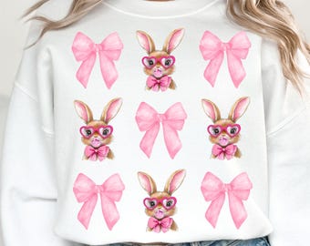 Easter Bunny Coquette PNG, Easter Bunny png, Easter png, Coquette Easter png, Girls Easter Png, Bunny Bow Png, Easter shirt png, Bunny Png