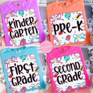 Preppy Back to School Bundle PNG, Coquette Teacher First Day of School Shirt Design, Girly Back to School Teacher, Pre-k 1st/2nd/3rd Grade