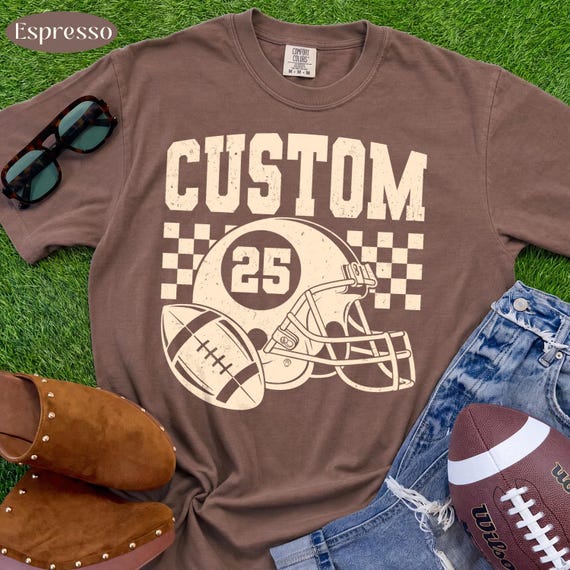 Custom Football PNG, Personalized Football Sublimation, Retro Football Helmet Design, Custom Name Number PNG, Vintage Game Day Sublimation