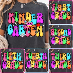 Back to School Bundle PNG, Preppy Teacher First Day of School Shirt Design, Colorful Coquette Sublimation, Pre-k 1st/2nd/3rd/4th Grade