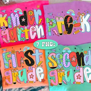 Preppy Back to School Bundle PNG, Coquette Teacher First Day of School Shirt Design, Girly Back to School Png, Pre-k 1st/2nd/3rd Grade