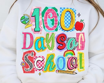 Preppy 100 Days of School PNG, happy 100 days png, 100 school days, Teacher 100 Days Png, girl school png, 100 days of school coquette png