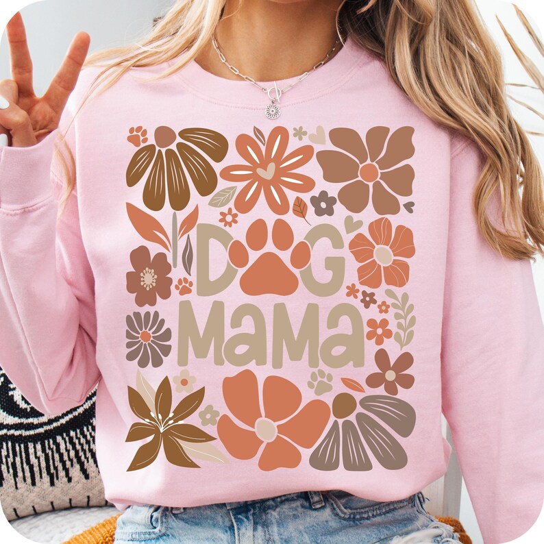 Boho Dog Mama Floral PNG, Dog Mama Png, Dog Lover Png, Mom Life Png, Dog Coquette Png, Dog Mama Shirt Png, Dog Gifts