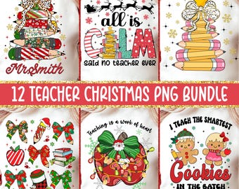 Teacher Christmas Png Bundle, Teacher Christmas png, Christmas Teacher Pencil Tree Png, Teacher Christmas gifts, Teacher Pencil Bow Png