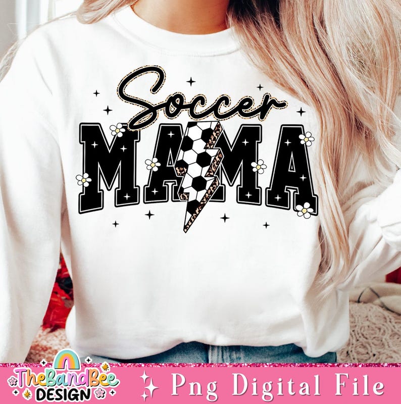 Soccer Varsity Png, Lightning Soccer Png Sublimation, Soccer Png, Retro Soccer Png Shirt Design, Soccer Mama Png Download image 5