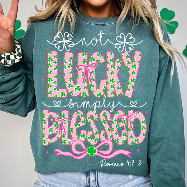 Kein Glück, einfach gesegnet St patricks day Coquette png, St patricks day png, St patricks day png, Retro St patricks day png