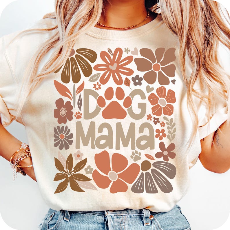 Boho Dog Mama Floral PNG, Dog Mama Png, Dog Lover Png, Mom Life Png, Dog Coquette Png, Dog Mama Shirt Png, Dog Gifts