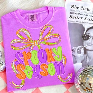 Spooky Season Png, Preppy Halloween Coquette Bow Png, Neon Halloween Brushstroke Sublimation, Girly Spooky Cute Ghost Png, Spooky Mama Png