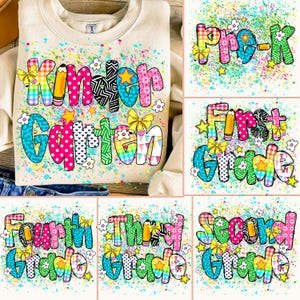 Preppy Back To School Bundle, Kindergarten, First Day Of School, Coquette Pencil, Pre-k 1st/2nd/3rd Grade, School Bundle Png, Back To School
