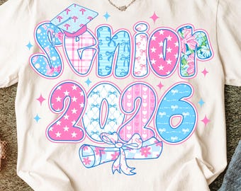 プレッピー シニア コケット 2026 PNG、プレッピー クラス オブ 2026 PNG、フローラル シニア PNG、フローラル PNG、卒業式 PNG、シニア 2026 シャツ PNG