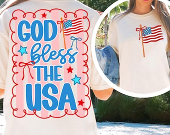 Patriotic Coquette png, Amerikaans png, God zegene de VS png, rood-wit en blauw png, handgetekende, Amerikaanse png, coquette png, preppy patriottisch