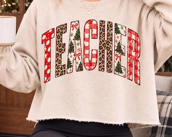 Teacher Christmas Png, Christmas Teacher Shirt Png, Leopard Teacher Png, Varsity Teacher Png, Teacher Life Png, Teacher Dtf Png