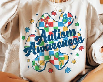 Checkered Autism Coquette Png, Autism Awareness Png, Autism Png, Autism Coquette Bow Png, Neurodiversity Png, Autism Mama Png